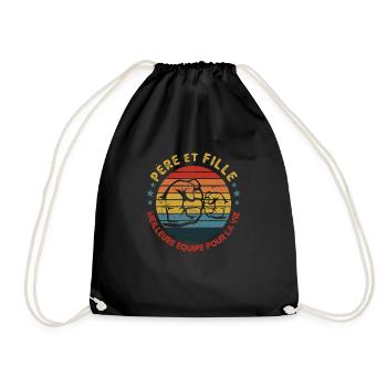 pere et fille - meilleure équipe pour la vie - Sac de sport léger - noir - Devant