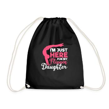 Ich bin nur hier für meine Tochter Gymnastik Mama - Turnbeutel - Schwarz - Vorne