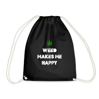 l’herbe me rend heureux cannabis marijuana - Sac de sport léger - noir - Devant