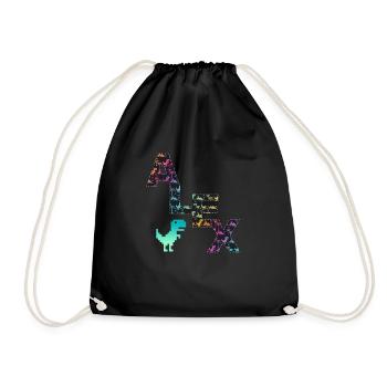 ALEX - Beautiful boy name with cute dinosaurs - Drawstring Bag - black - Front
