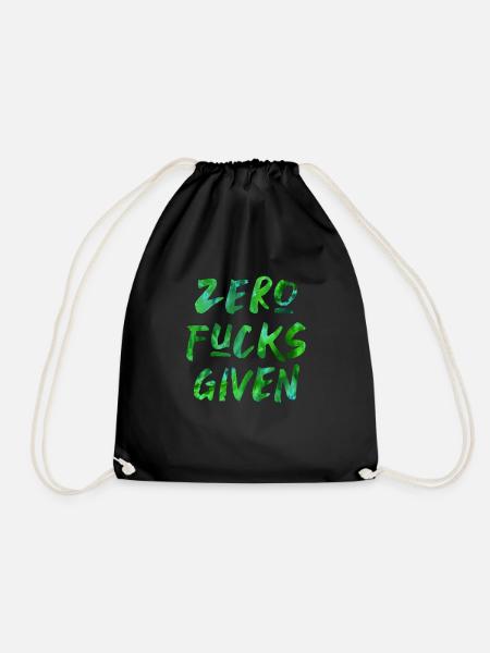 Zero Fucks Given - Turnbeutel - Schwarz