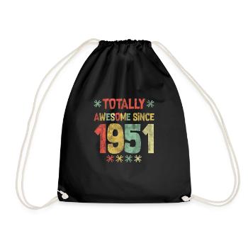 Totally Awesome Since 1951 - Happy Birthday - Drawstring Bag - black - Front