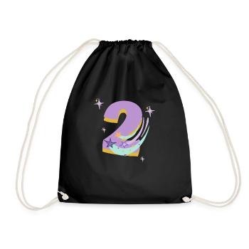 2nd birthday (Gift of 2 years) - Drawstring Bag - black - Front
