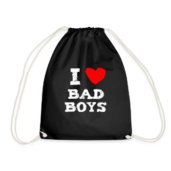 I love bad boys with red heart women - Sac de sport léger - noir - Devant