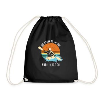 Whitewater Kayaking Is The Best Therapy - Drawstring Bag - black - Front