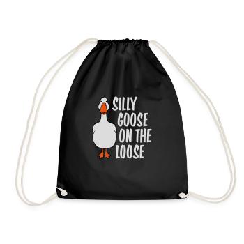 goose on the loose - Turnbeutel - Schwarz - Vorne