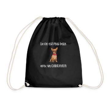 La vie est plus belle avec un chihuahua - Sac de sport léger - noir - Devant