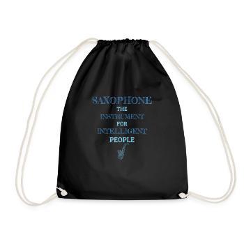 Saxophone Instrument For Intelligent People AZ - Drawstring Bag - black - Front