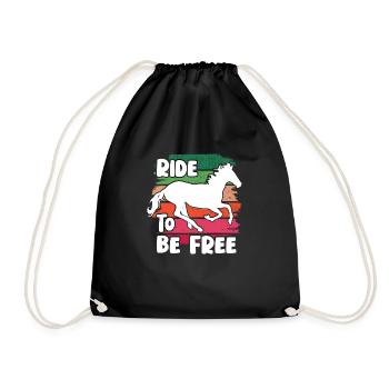 ride to be free - cheval - Sac de sport léger - noir - Devant