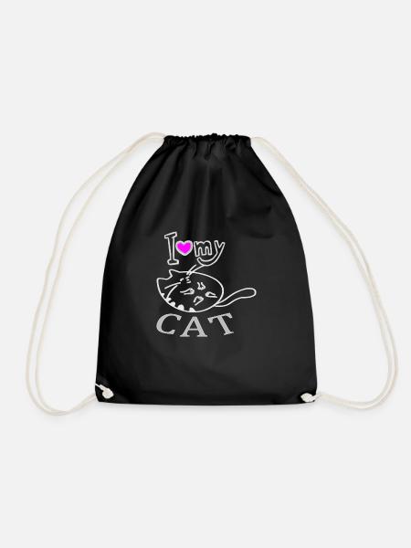 i love my CAT - Turnbeutel - Schwarz