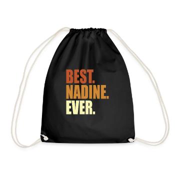 Nadine Geschenk Spruch Name - Turnbeutel - Schwarz - Vorne