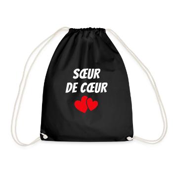 Sœur de cœur / meilleure amie - Sac de sport léger - noir - Devant