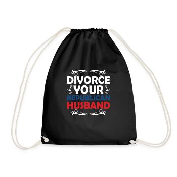Divorce Your Republican Husband Divorcee Ex-Wife W - Drawstring Bag - black - Front