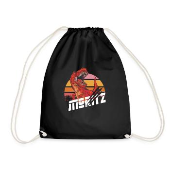 MORITZ - Beau prénom de garçon avec T-REX Dino - Sac de sport léger - noir - Devant
