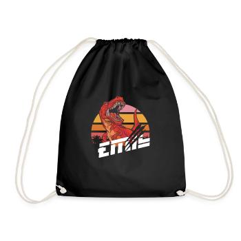 EMIL - Beautiful Young Name with T-REX Dino - Drawstring Bag - black - Front