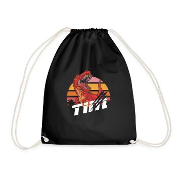 TIM - Beau prénom de garçon avec T-REX Dino - Sac de sport léger - noir - Devant