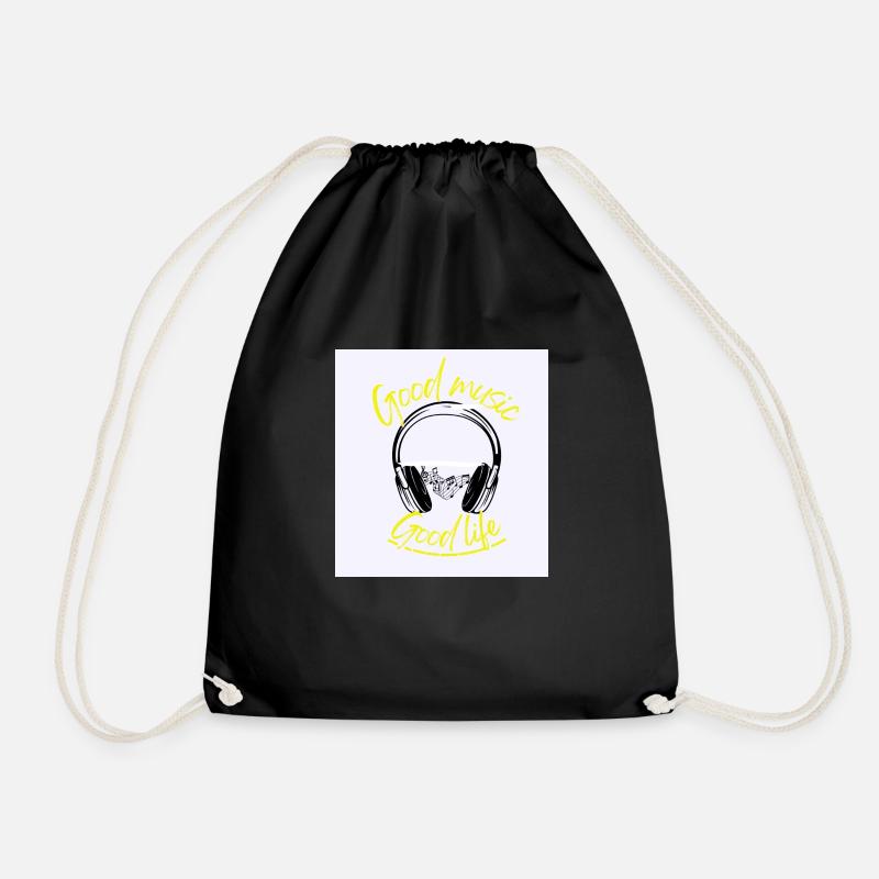 Music headphones - Drawstring Bag - black