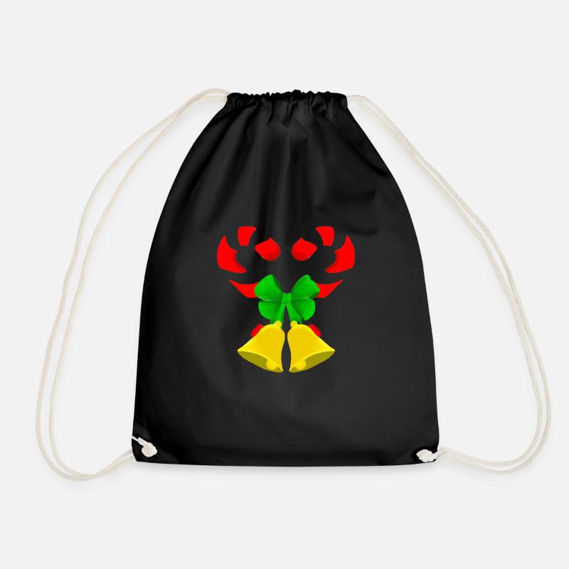 Christmas Candy Canes - Drawstring Bag - black