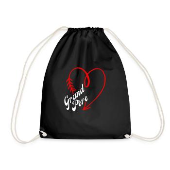 grand-père cœur - Sac de sport léger - noir - Devant