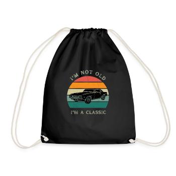 im not old im a classic - birthday - Drawstring Bag - black - Front