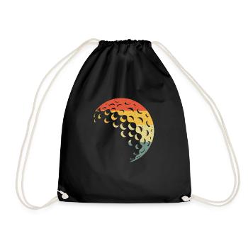 Balle de golf vintage rétro - Sac de sport léger - noir - Devant