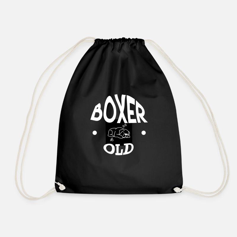 Boxer Dog - Drawstring Bag - black