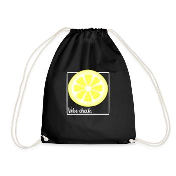 Vibe check lemon - Drawstring Bag - black - Front