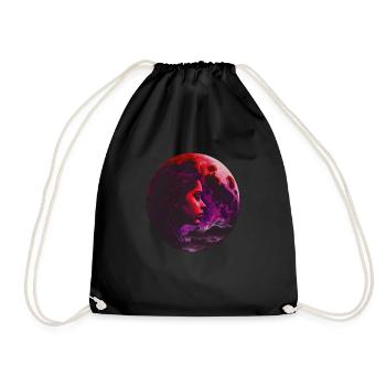 Woman in red Sky, Design 2 - Drawstring Bag - black - Front