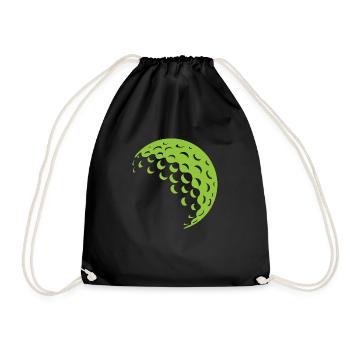 Golf ball - Drawstring Bag - black - Front