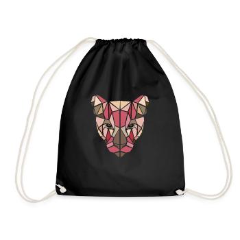 Tête de Tigre Géométrie - Rose - Sac de sport léger - noir - Devant