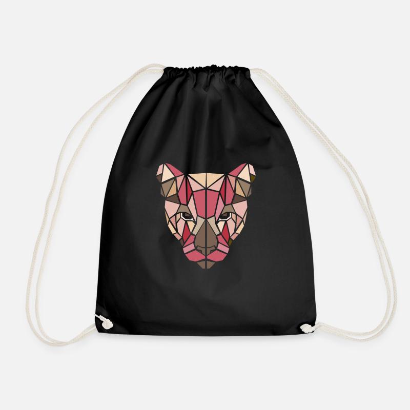 Tête de Tigre Géométrie - Rose - Sac de sport léger - noir