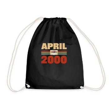 23rd birthday April Year 2000 Gift idea - Drawstring Bag - black - Front