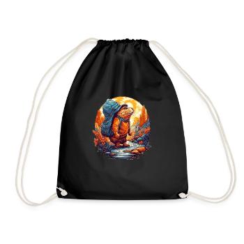 Mole rat has not yet reached its goal - Drawstring Bag - black - Front
