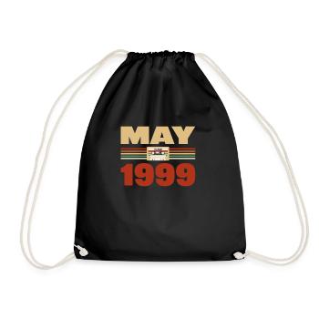 24. Geburtstag Mai Jahrgang 1999 Geschenkidee - Turnbeutel - Schwarz - Vorne