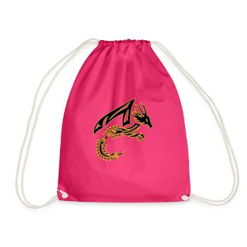 Stammesdrache Schwarzer und Gelber Drache - Turnbeutel - Fuchsia - Vorne
