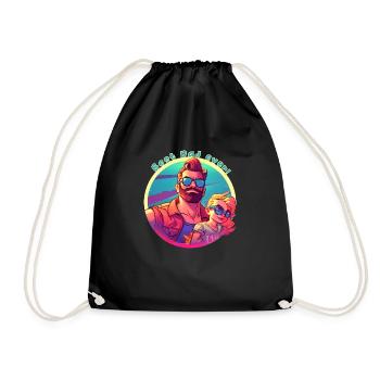 Best dad ever! - Drawstring Bag - black - Front