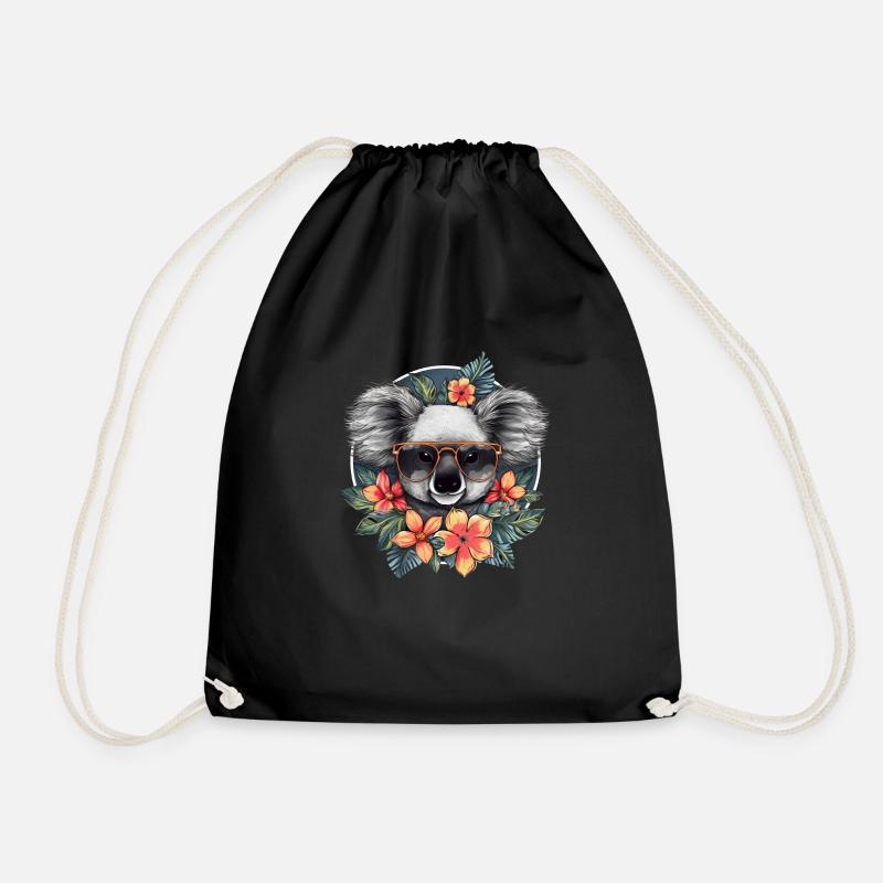 Cute koala - Drawstring Bag - black