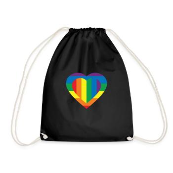 FARBE DER LGBT-FLAGGE - Turnbeutel - Schwarz - Vorne