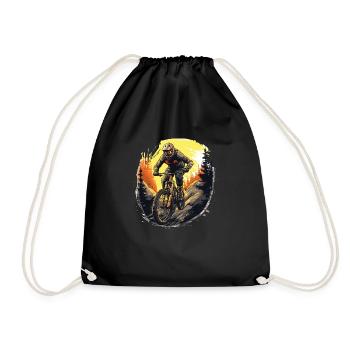 Mountainbike Downhill t-shirt design - Turnbeutel - Schwarz - Vorne