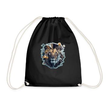 Lion polyart - Turnbeutel - Schwarz - Vorne