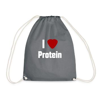 I Love Protein - Turnbeutel - Grau - Vorne