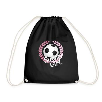 Soccer Girl, women soccer, women football, sport - Drawstring Bag - black - Front