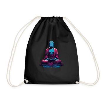 Bouddha bleu dans la méditation contemplation dualité - Sac de sport léger - noir - Devant