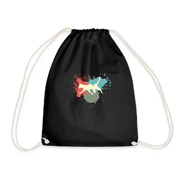 Éclaboussures de couleur rétro chat - Sac de sport léger - noir - Devant