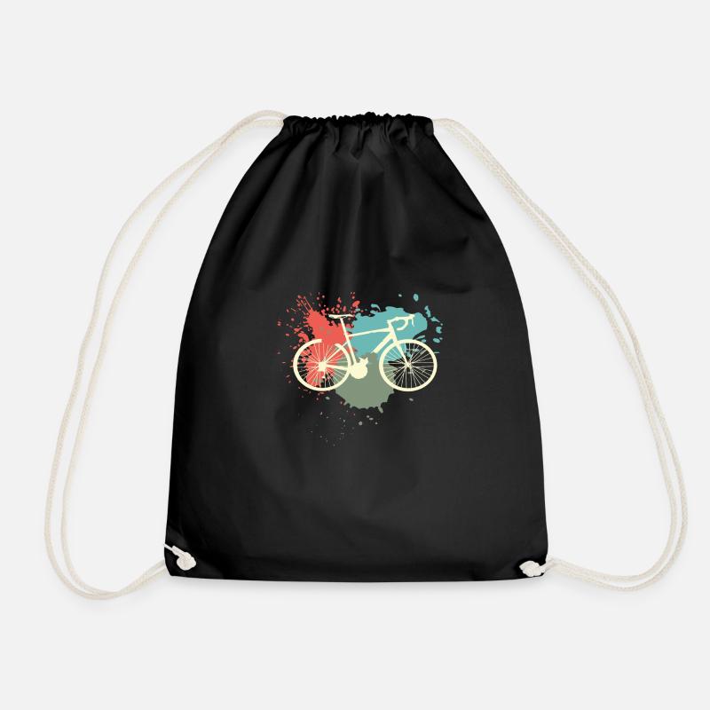 Fahrrad Retro Geschenk Farbklecks - Turnbeutel - Schwarz