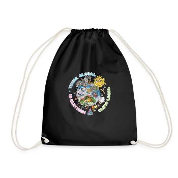 Think Global Climb Local Dark Background - Drawstring Bag - black - Front