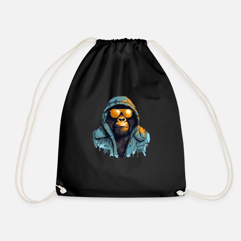 Street style mountain gorilla | Gorilla lovers - Drawstring Bag - black