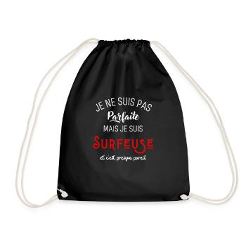 Pas parfaite mais surfeuse - Sac de sport léger - noir - Devant