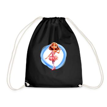 Ballet girl blue - Drawstring Bag - black - Front