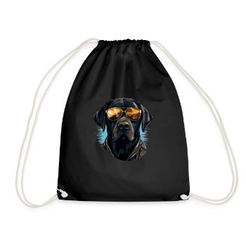 Urban Retriever: Streetwise Labrador Vibes - Drawstring Bag - black - Front
